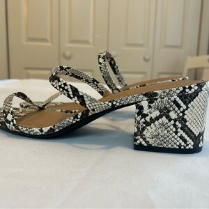 Snake print block-heeled sandals - never worn!